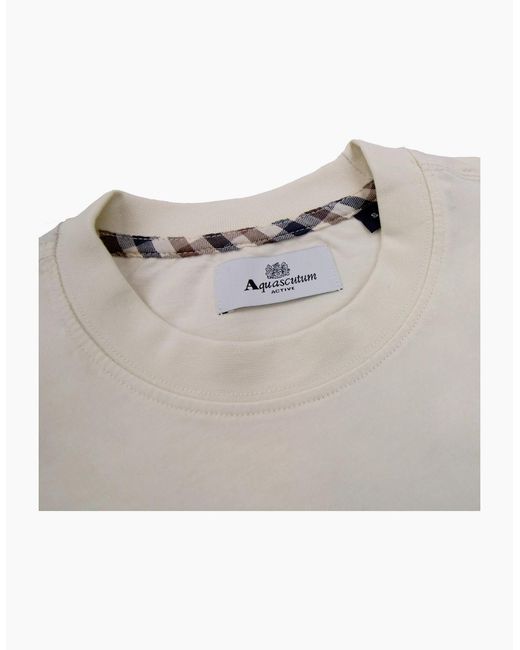 Aquascutum White Active Small Logo T Shirt Old for men