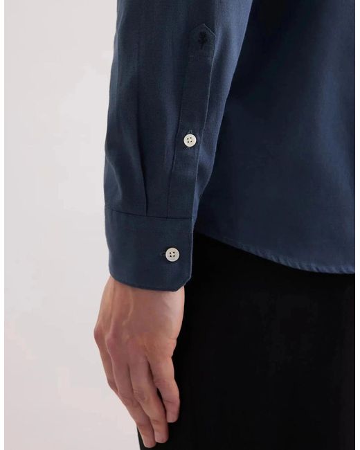 Seidensticker Blue Regular Fit Spread Kent Pepita Flannel Shirt Dark for men