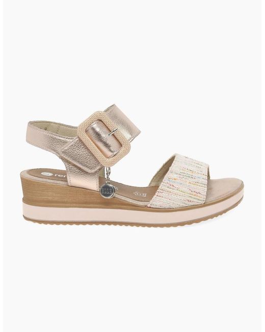 Remonte White Capri Wedge Heel Sandals