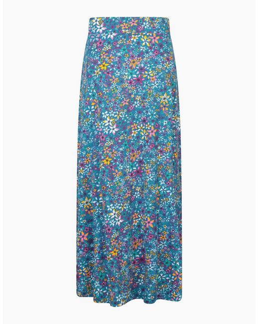 Mountain Warehouse Blue Ladies Shore Floral Jersey Maxi Skirt