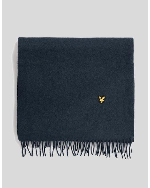 Lyle & Scott Blue Lambswool Blend Scarf for men