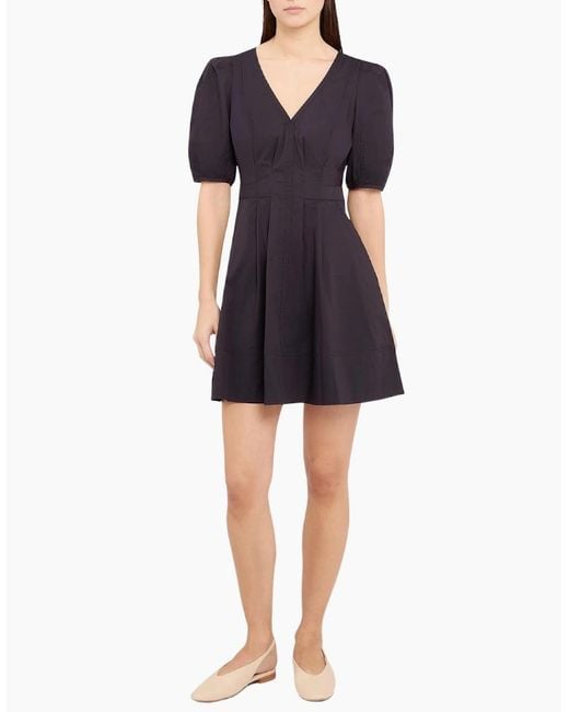 Ted Baker Blue Uvita Puff Sleeve V-Neck Mini Dress