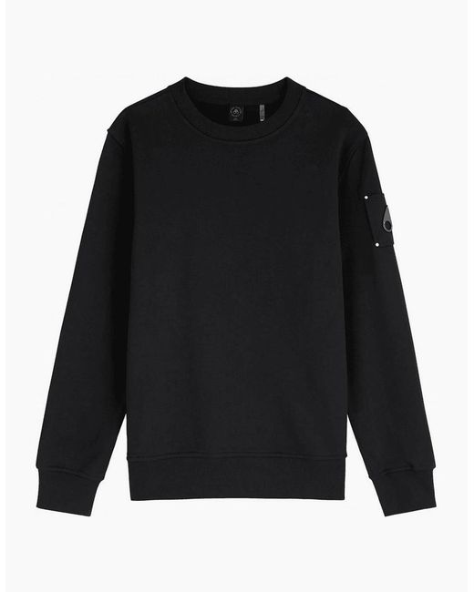 Moose Knuckles Black Hartsfield Pullover Sweatshirt for men