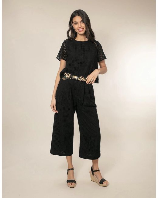 Nooki Design Black Marybeth Broderie Trousers
