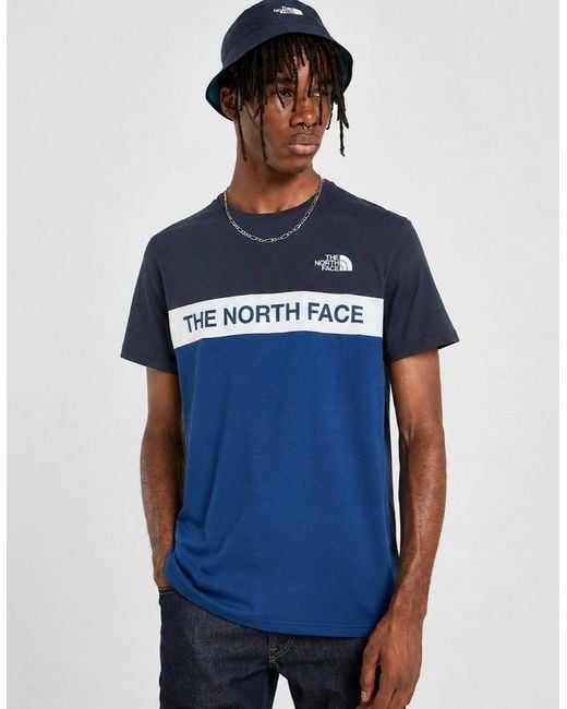 The North Face Blue Colour Block T Shirt for men