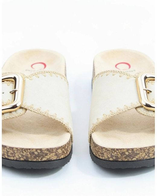 Heavenly Feet White Reed Mules Sandals