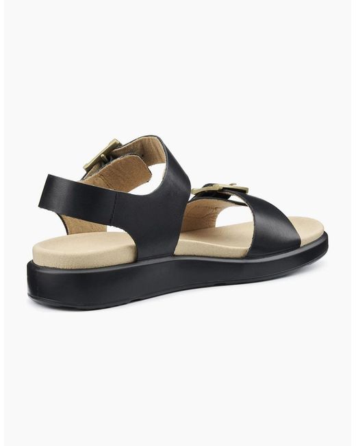 Hotter Black Corfu Sandals