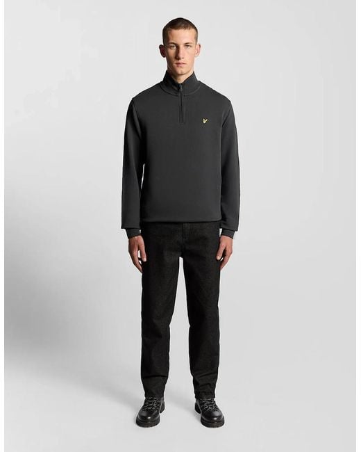 Lyle & Scott Gray Lyle & Scott Loopback Quarter-Zip Sweatshirt for men