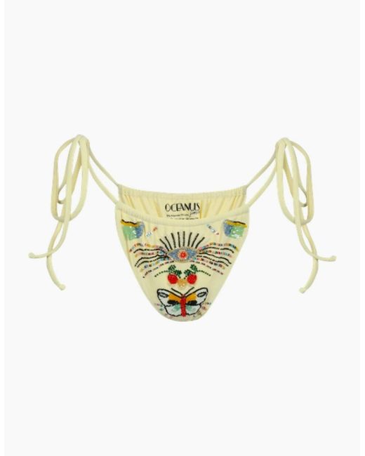 Oceanus White Clover Bikini Bottom