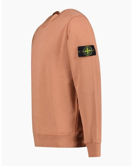 Stone Island Pink Cotton Sweatshirt Rust for men