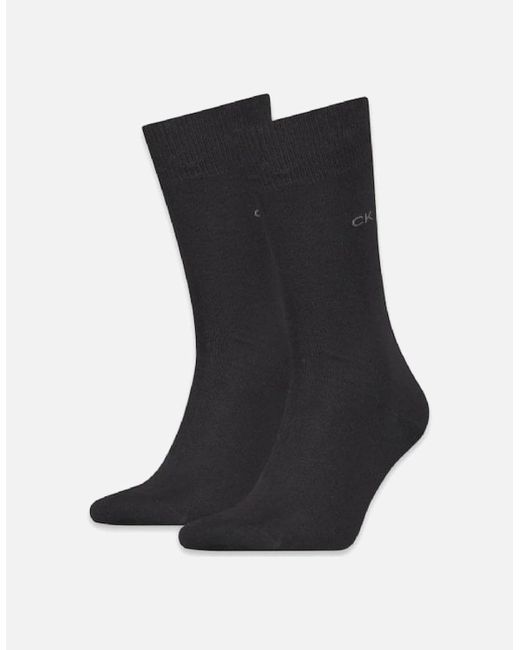 Calvin Klein Black 2-Pack Premium Combed Cotton Socks for men