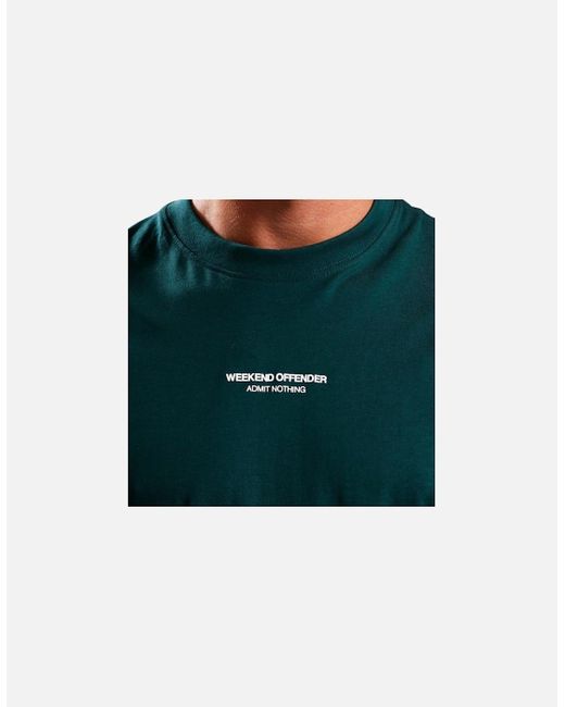 Weekend Offender Green T Shirts Pelee Crew Neck Summer Tee for men