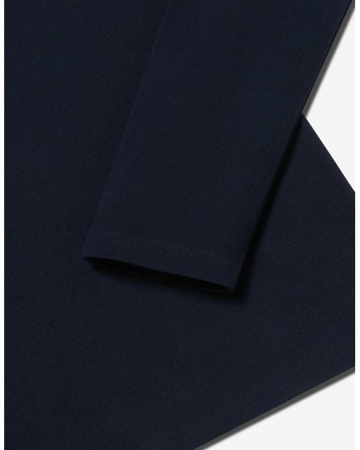 Oliver Sweeney Blue Long Sleeve Cotton Pique Polo Shirt for men