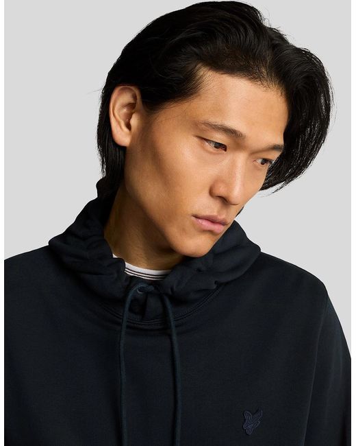 Lyle & Scott Black Superfine Cotton Loopback Hoodie for men