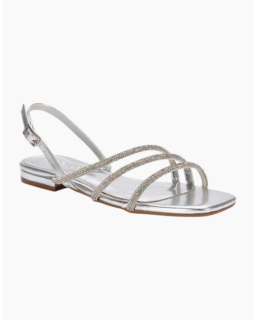 XY London Ladies Abigale Diamante Metallic Sling Back Sandals