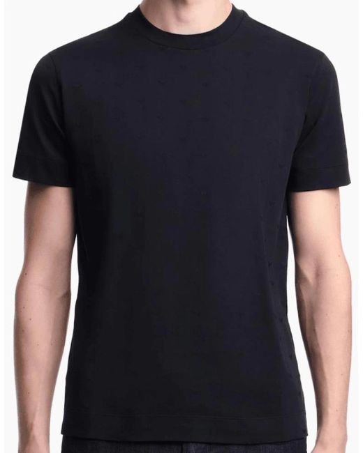 Emporio Armani Blue Micro Eagle All Over Slim Fit T-Shirt for men