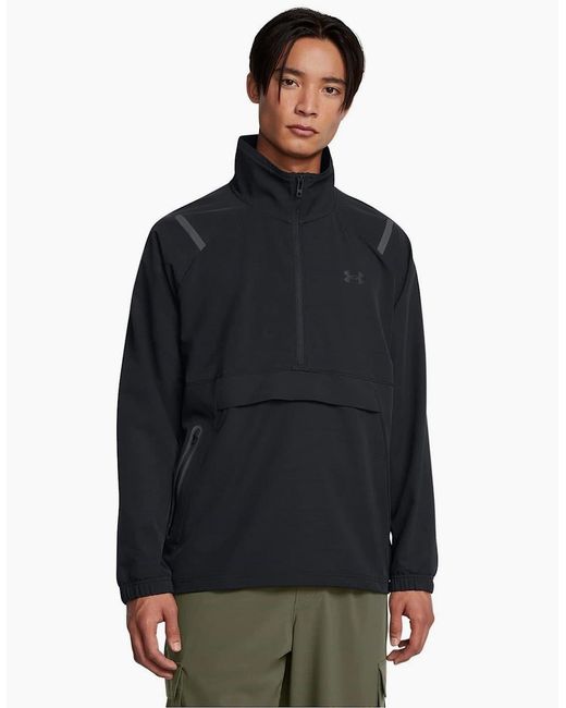 Under Armour Blue Unstoppable Solid Patterned Anorak Jacket With Drawstring for men