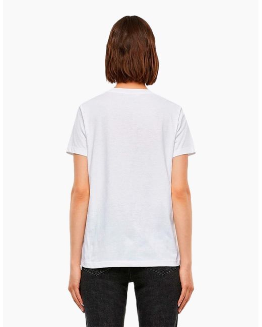 DIESEL White T Sily V23 T-Shirts Crew Neck Cotton Tops Short Sleeve Summer Tee