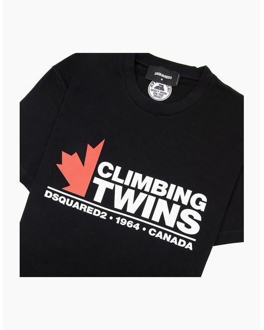 DSquared² Black Climbing Twins T-Shirt for men