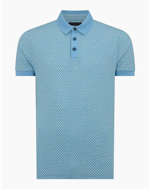 Remus Uomo Blue Short Sleeve Polo Shirt Pale for men
