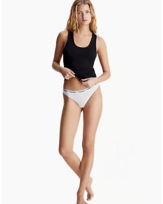 Calvin Klein White 3-Pack Modern Logo Thongs