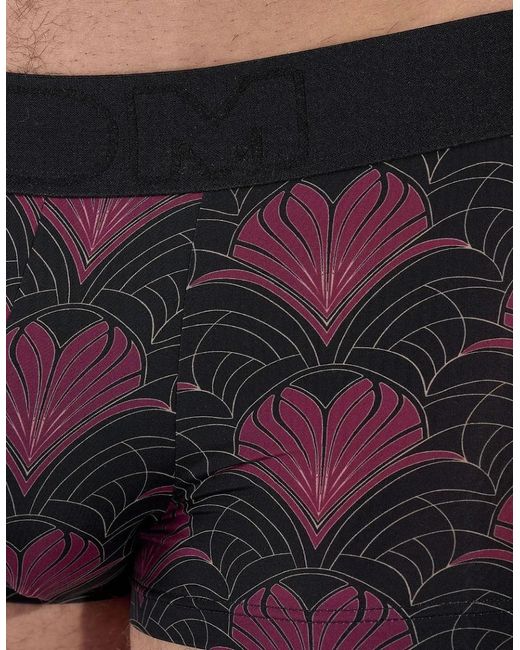 Hom Black Temptation Carlyle Floral Hearts Print Boxer Trunk, /Bordeaux for men