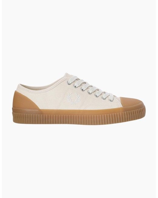Fred Perry White Hughes Low Canvas Ecru Trainers for men