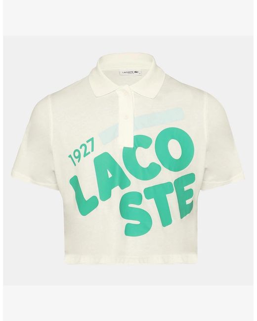 Lacoste Blue Lettering Collared Neck Polo Shirt