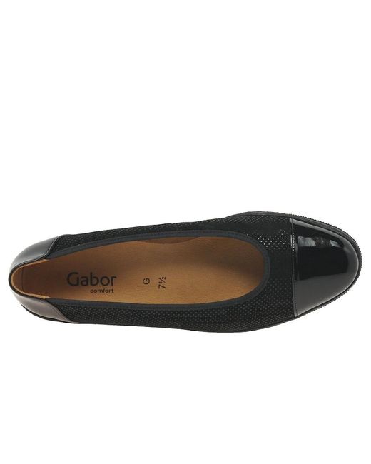 Gabor Black Petunia Accent Low Heeled Pumps