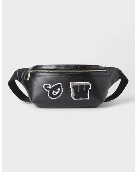 Off-White c/o Virgil Abloh Black Varsity Patch Waist Bag for men