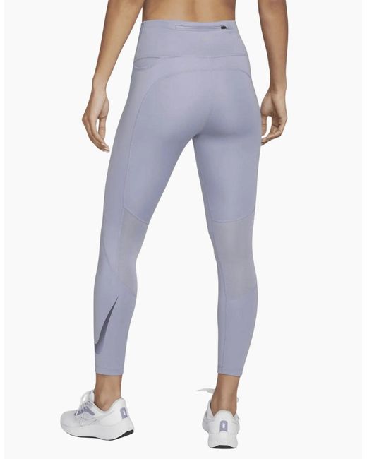 Nike Blue Mid-Rise 7/8 Lilac Running Leggings