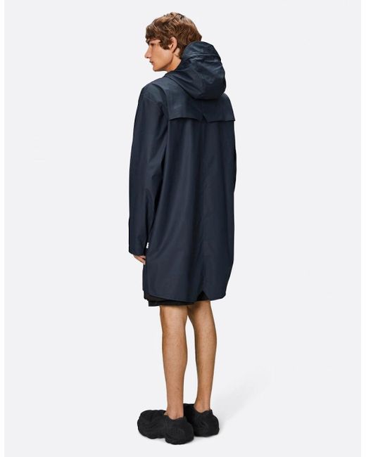 Rains Blue Long Jacket