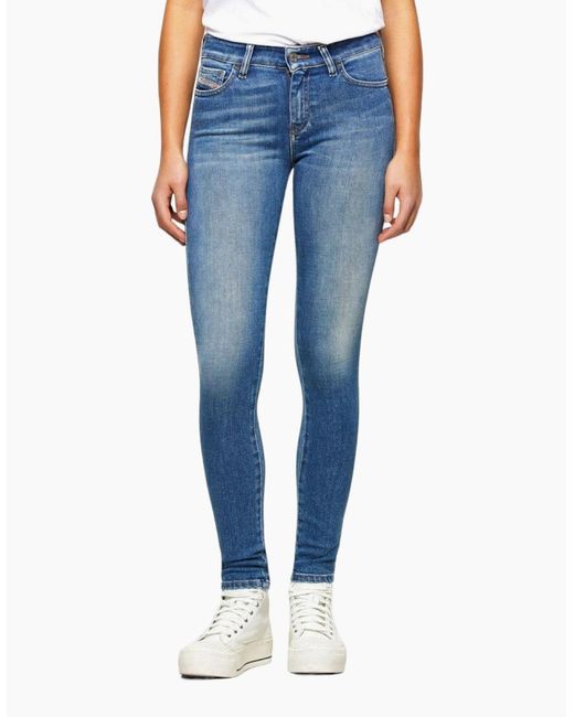 DIESEL Blue Slandy 009Qs Denim Jeans Stretch Super Slim Fit Skinny Trousers