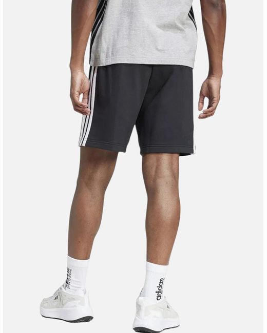 Adidas Black Essential 3 Stripes French Terry Shorts Summer Casual Beach Bermuda for men
