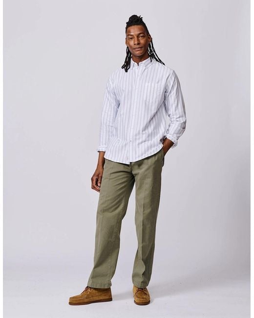 aubi Purple Aldridge Oxford Button Down Shirt for men
