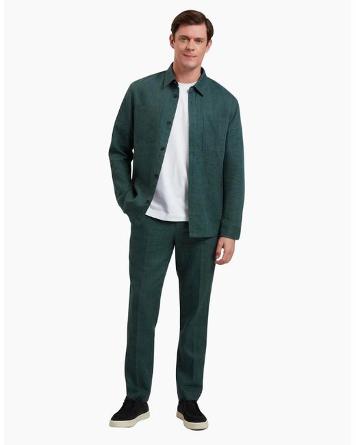 Ted Baker Green Shaww Delave Linen Dark Overshirt for men