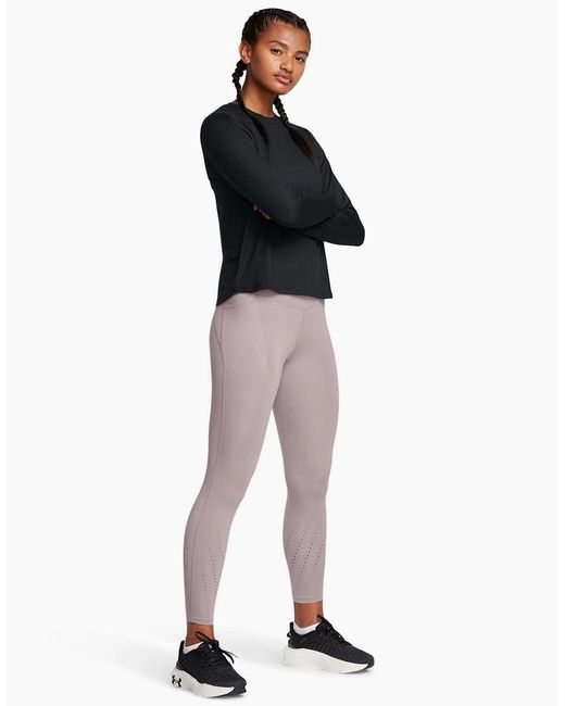 Under Armour Gray Launch Solid Patterned Running Leggings
