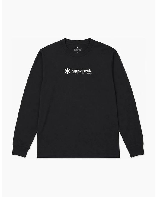 Snow Peak Blue Snow Peak Soft Cotton Logo Long Sleeve T-Shirt for men