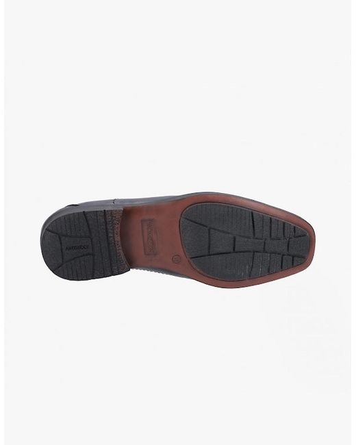Hush Puppies Black Brody Leather Slip On Shoes for men