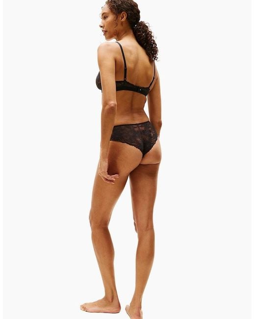Tommy Hilfiger Black Floral Lace Triangle Bra