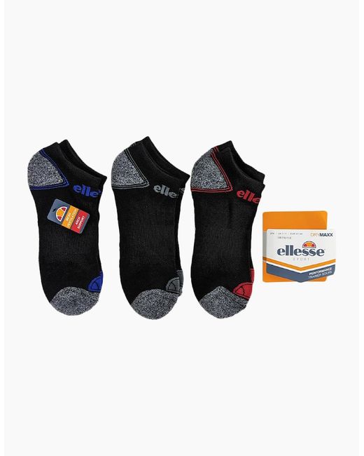 Ellesse Blue Low Cut Socks 3 Pack Regular Soft Cotton Gym Sports Trainer Socks for men