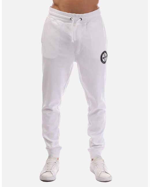 Boss White Javan Tracksuit Bottoms for men