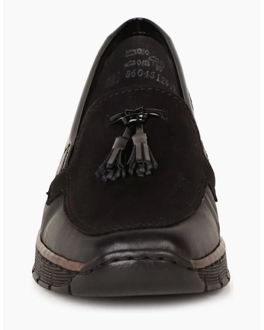 Rieker Black Grade Tassel Loafers
