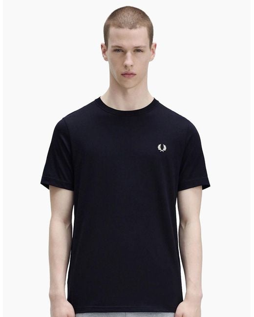 Fred Perry Black Crew Neck T-Shirt for men