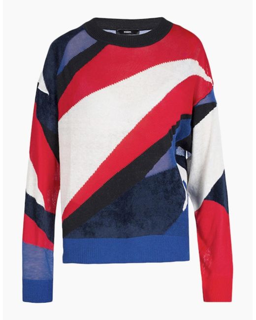 DIESEL Red M Blanca 0Canz Sweater Long Sleeve Pullover Ribbed Cardigan Tops
