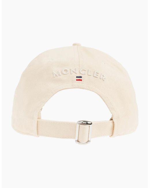 Moncler White Triple Logo Cap for men