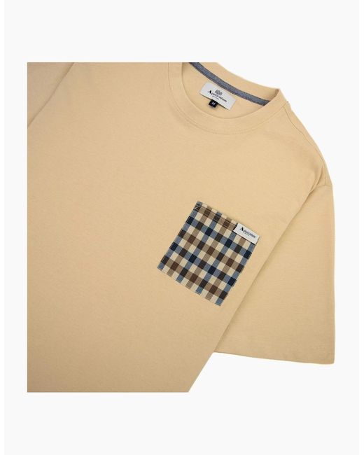 Aquascutum Natural Active Club Check Pocket T Shirt 03 for men