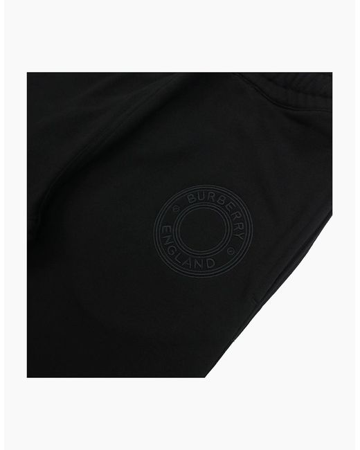 Burberry Black Rogan Embroidered Circle Logo Bottoms for men