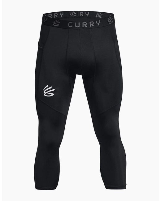 Under Armour Black Curry Solid Compression Fit Shapewear Leggings for men