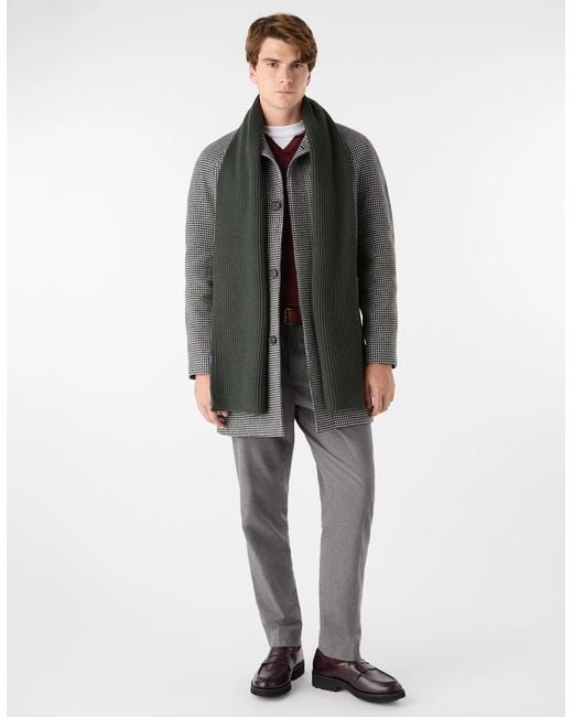 Oliver Sweeney Black Wool Blend Ribbed Scarf for men
